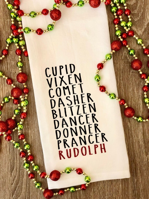 Santa's Reindeer Tea Towel Santa's Reindeer Tea Towel