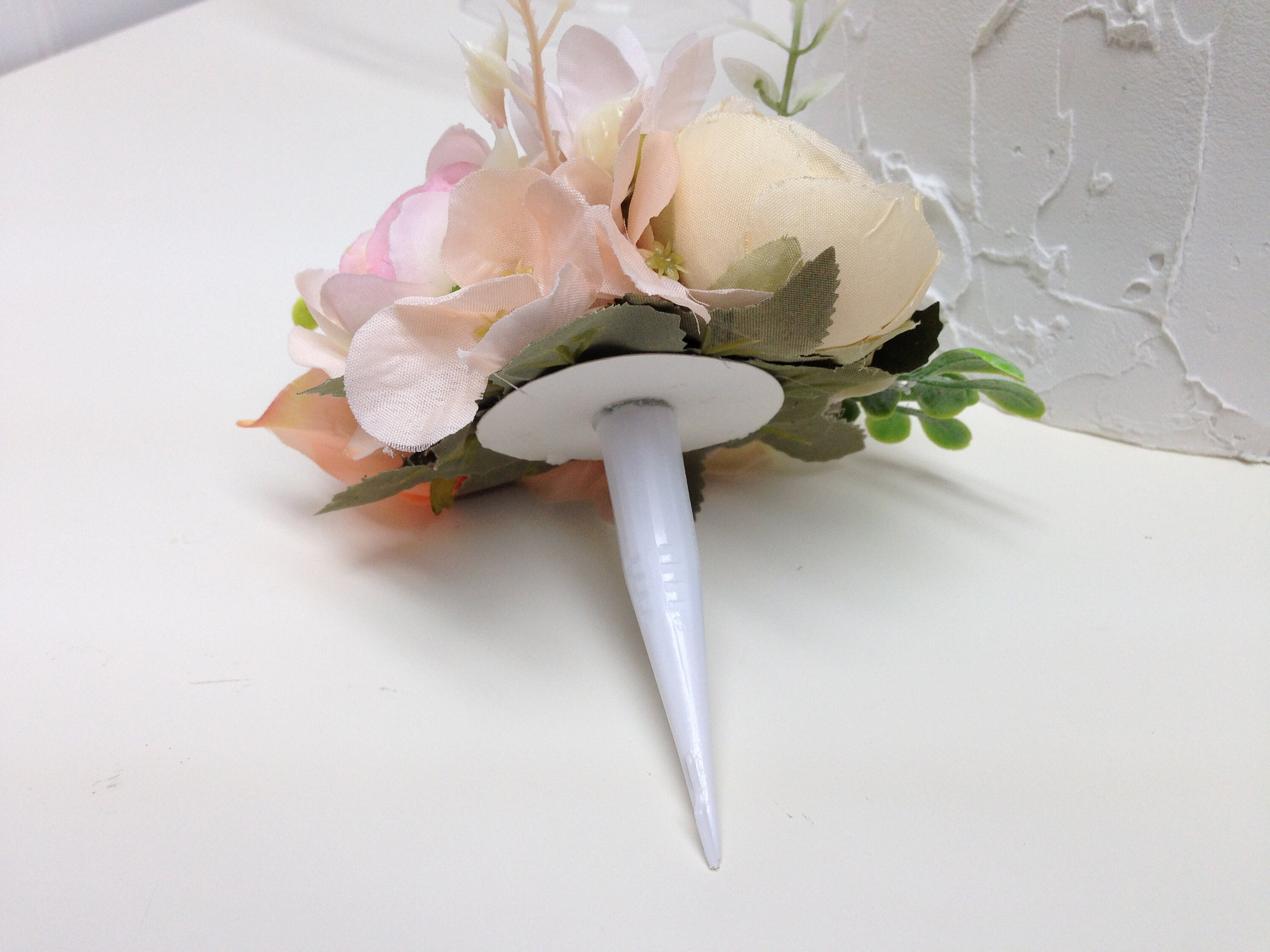 Floral Cake Topper Artificial Flowers Cream Light Peach Etsy Denmark