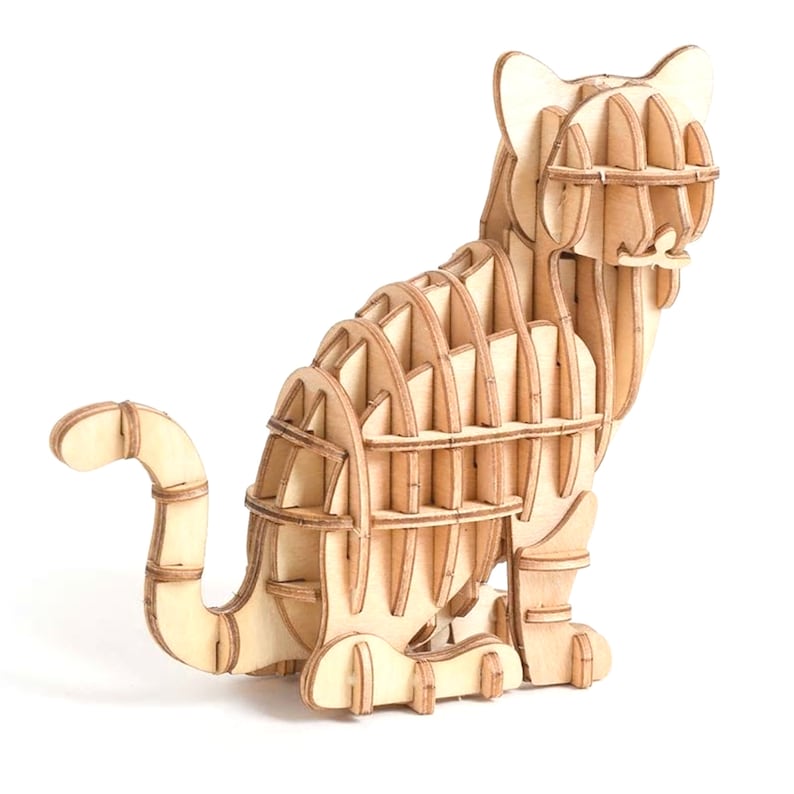 3D Wooden Puzzle Animals Model Kits Desk Decoration Etsy