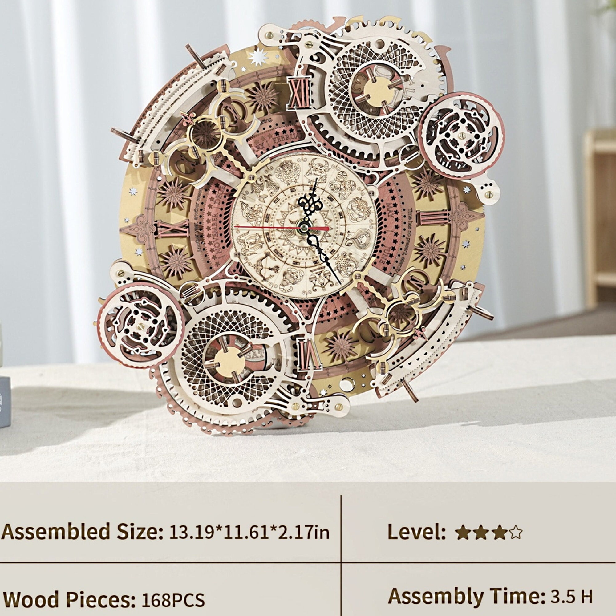 3D Wooden PuzzleDIY Wall Clock KitMechanical Model Etsy