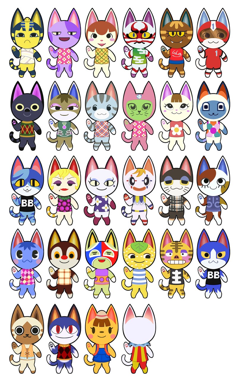 Blanca Animal Crossing Cat Stickers New Horizons New Etsy
