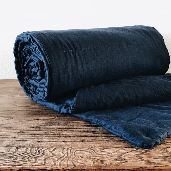 Manta de invierno de lino. Lanzamiento de línea. Colcha de cama de lino. 100% lino. natural. ecológico Todos los colores. Todas las tallas.