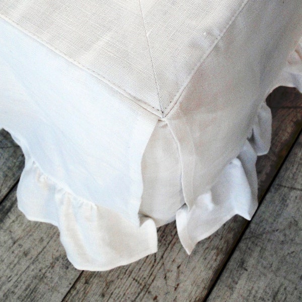 Linen Ruffle Bed Skirt. Dust bed skirt. Linen Coverlet. 100% linen. Natural. Eco. All colors. All size.