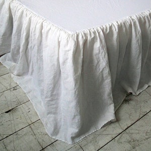 Linen Ruffle Bed Skirt. Dust bed skirt. Line coverlet. 100% linen. natural. Eco. All colors. All size.