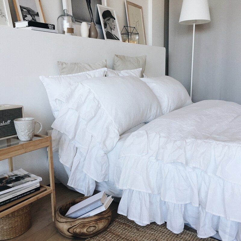 Skirt Ruffle Pure Linen Duvet Cover main image 0