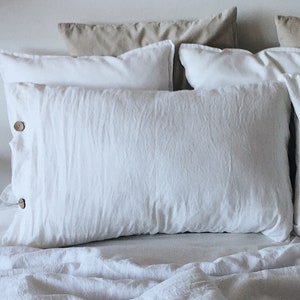 Linen Pillowcases. Closure button. Queen, King size. 100% linen. Natural. Eco. All colors. All size. Custom.