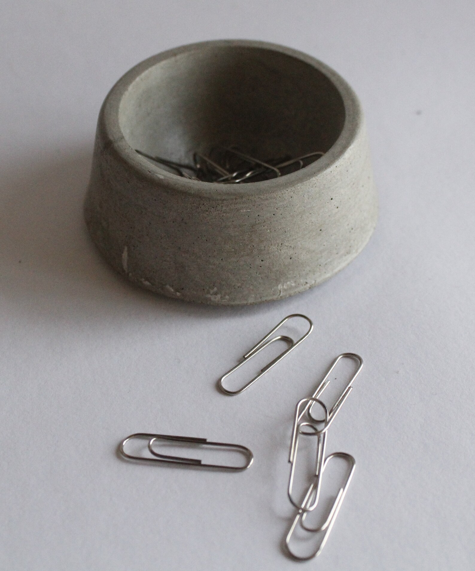 Grey Concrete Paper Clip Holder / Cement Paper Clip Etsy