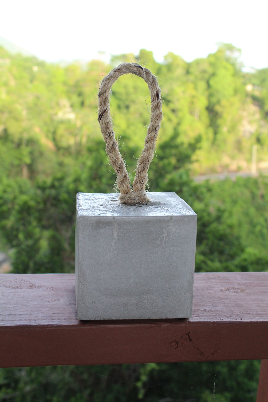 Heavy Concrete Door Stop / Custom Color Door Stopper With Rope Etsy