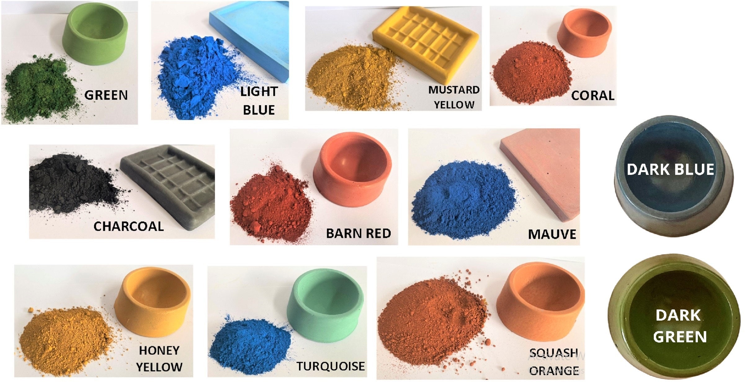 12 Colors 10ml Water Soluble Gypsum Cement Pigment Liquid Dyeing Gypsum  Powder Color Concentrated Concrete Pigment Mold Coloring