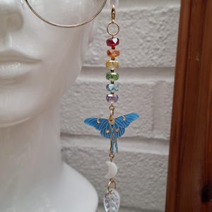 Luna moth glasses charms - with moon and star charms