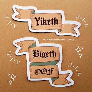 Big Oof, Yikes, Medieval Scrolls | Funny, Meme, Dungeons and Dragons, DnD, D&D, Pathfinder, TTRPG Inspired | Vinyl Waterproof Stickers