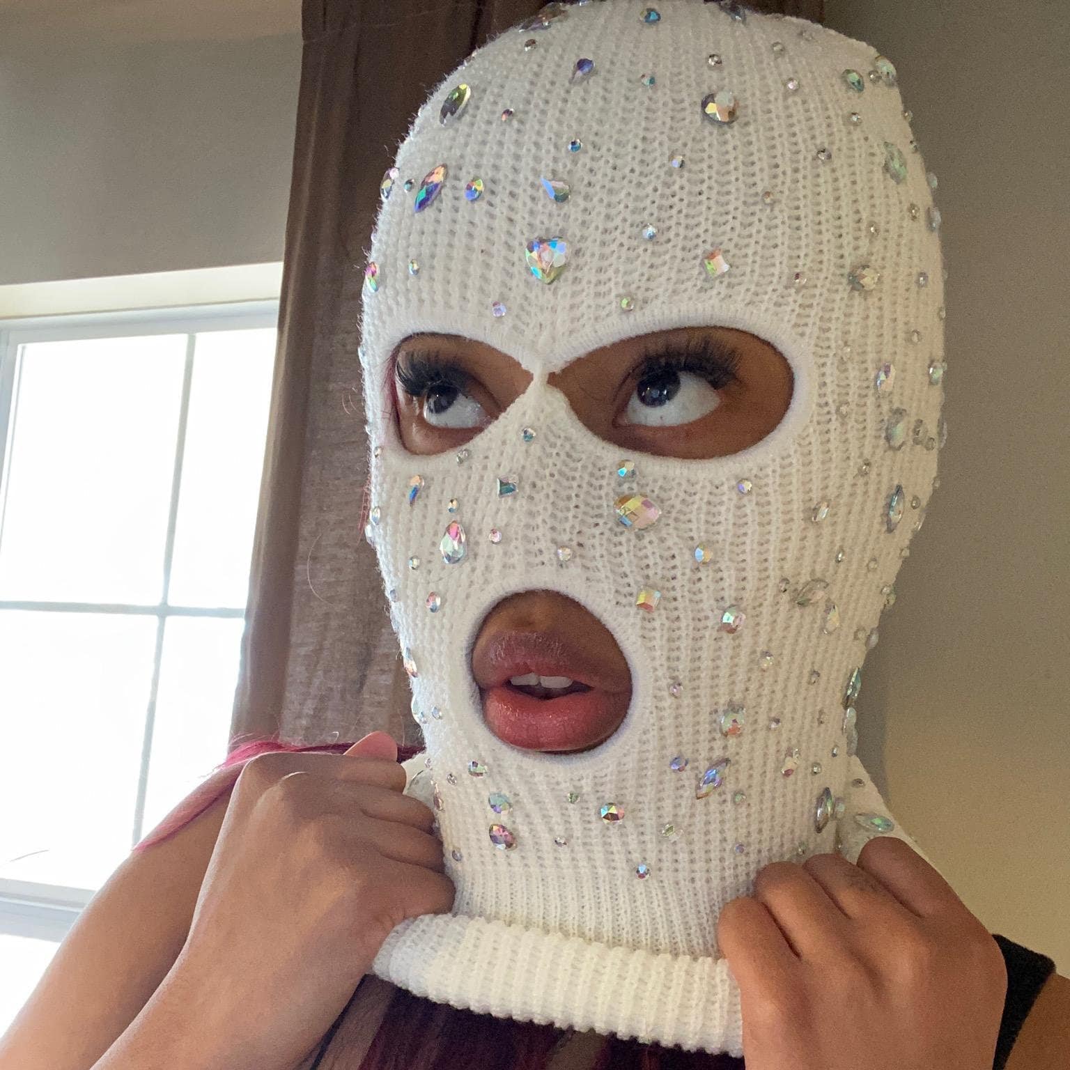Hot Pink Rhinestone Ski Masks Adult Unisex Baddie Ski Mask Etsy