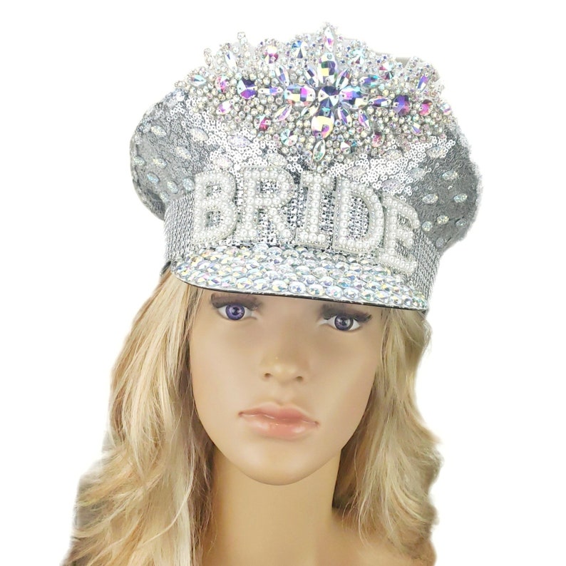 Silver Bride Hat With AB Rhinestones Save the Date Photo Etsy