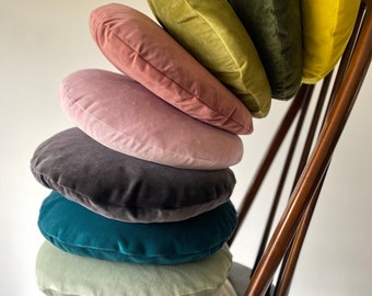 Velvet round cushion 14" multi colours available -