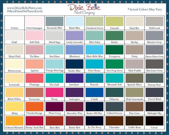 Dixie Belle Mineral Chalk Paint 64 Colors 8,16,32 ounce