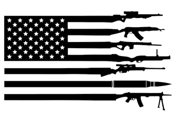 American Flag Rifle Decal | Etsy