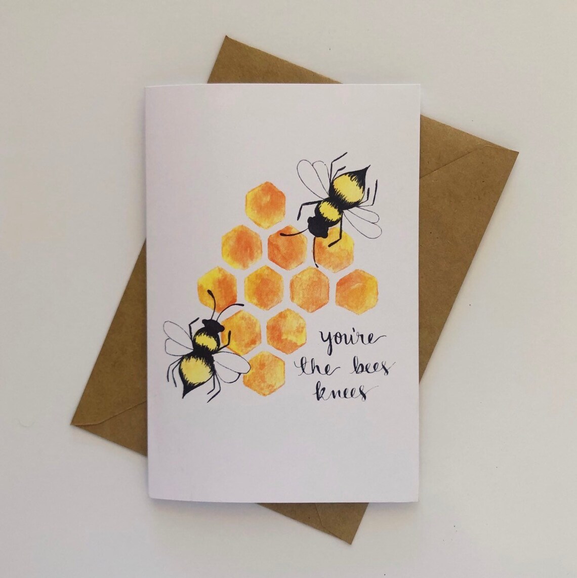 Honey Bee Greeting Card Etsy