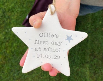 Personalized First Day of School Ceramic Star Keepsake