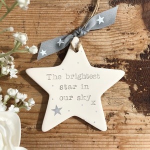 Personalised memorial decoration | ceramic star | sympathy gift | missing you | miscarriage | in memory gift | bereavement gift | baby loss