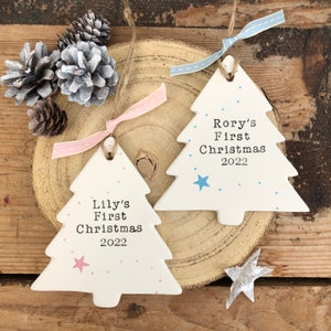 Personalised baby's first Christmas 2024 bauble | baby boy bauble | ceramic bauble  baby girl decoration | 1st Christmas gift