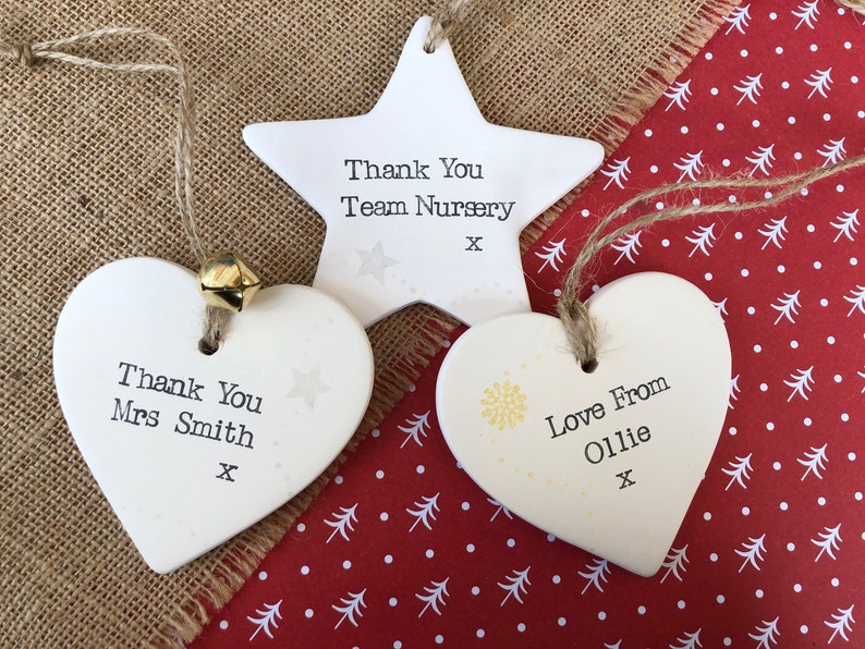 Personalised Teacher Nursery Thank You Gift Ceramic Heart Etsy