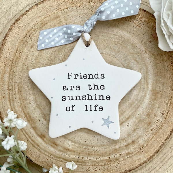 Personalised ceramic star, a perfect gift for best friend, hand stamped and can be sent directly, a lovely gift for her