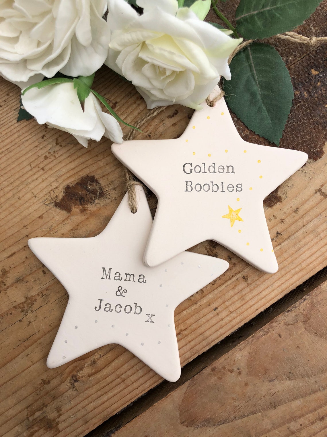 Personalised Breastfeeding Award Ceramic Star Golden Etsy UK