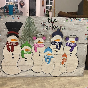Family Snowman Painting
