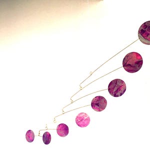 Pink and Purple Hanging Art Mobile for Home Decoration and Meditation