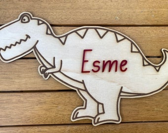 Dinosaur Door Sign, Dino, personalized, custom