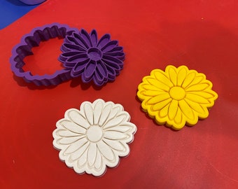 Sunflower Daisy fondant stamp and cookie cutter