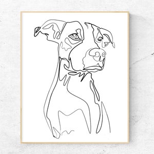 Custom Dog Ears Outline Tattoo Inspired Wall Art Dog Lovers Etsy