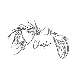 PET EAR Portrait, Cat or Dog Ear Outline, Custom line drawing, Memorial Tattoo Design, Line Art Personalized, DIGITAL File Only