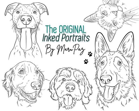 Custom Line Drawing Pet Dog Portrait INK Tattoo Commission - Etsy Canada Custom Line Drawing Pet Dog Portrait INK Tattoo Commission - Etsy Canada