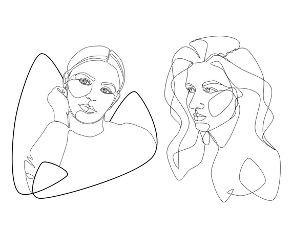 Abstract Black And White Sketch Line Art MODERN SKETCH Portrait From Photo Custom Line Drawing Couples Gift Idea Modern custom portrait