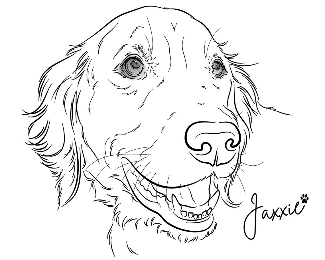Hunde umriss Skizze vom Foto Linie Kunst custom Haustier | Etsy
