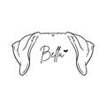 PET EAR Portrait, Cat or Dog Ear Outline, Custom line drawing, Memorial Tattoo Design, Line Art Personalized, DIGITAL File Only product logo