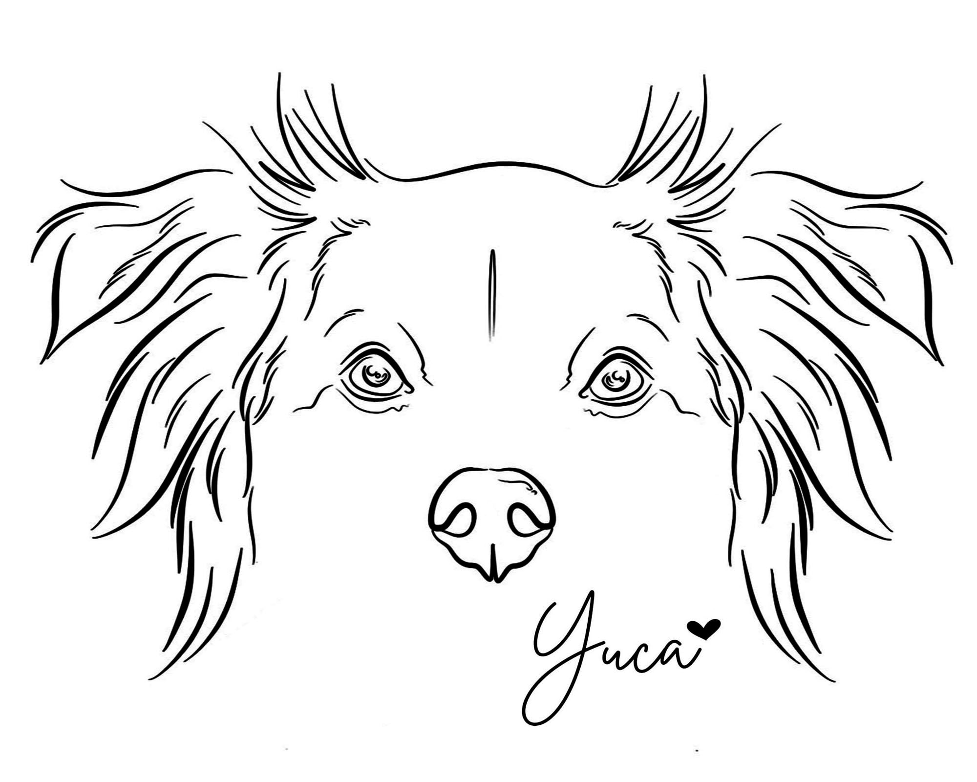 Dog Line Drawing Custom Ear Outline Pet Portrait Ink - Etsy Ireland Dog Line Drawing Custom Ear Outline Pet Portrait Ink - Etsy Ireland