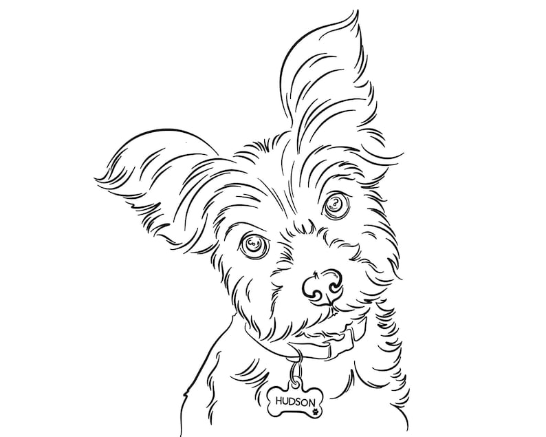 YORKSHIRE TERRIER Outline Dog Line Drawing TATTOO Design - Etsy