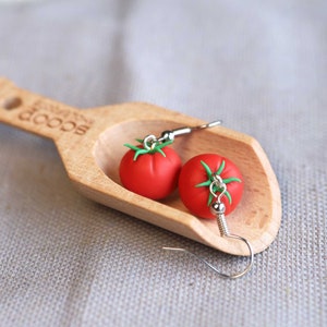 Tomato Earrings Polymer Clay image 1