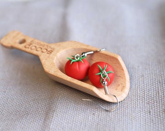 Tomato Earrings Polymer Clay