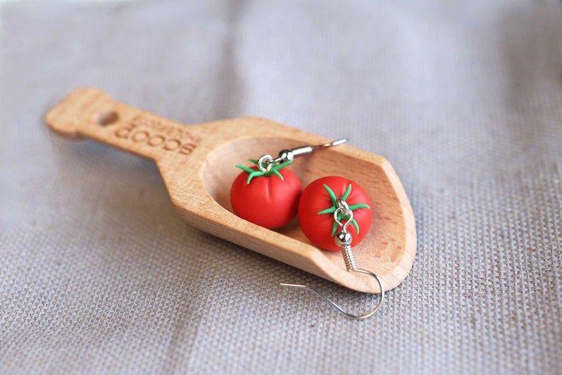 Tomato Earrings Polymer Clay image 1
