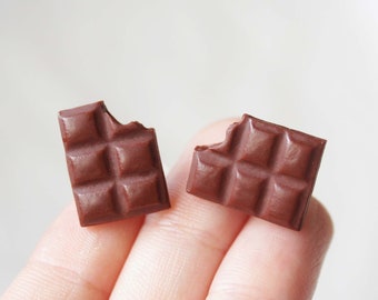 Milk Chocolate Bar Ear Studs