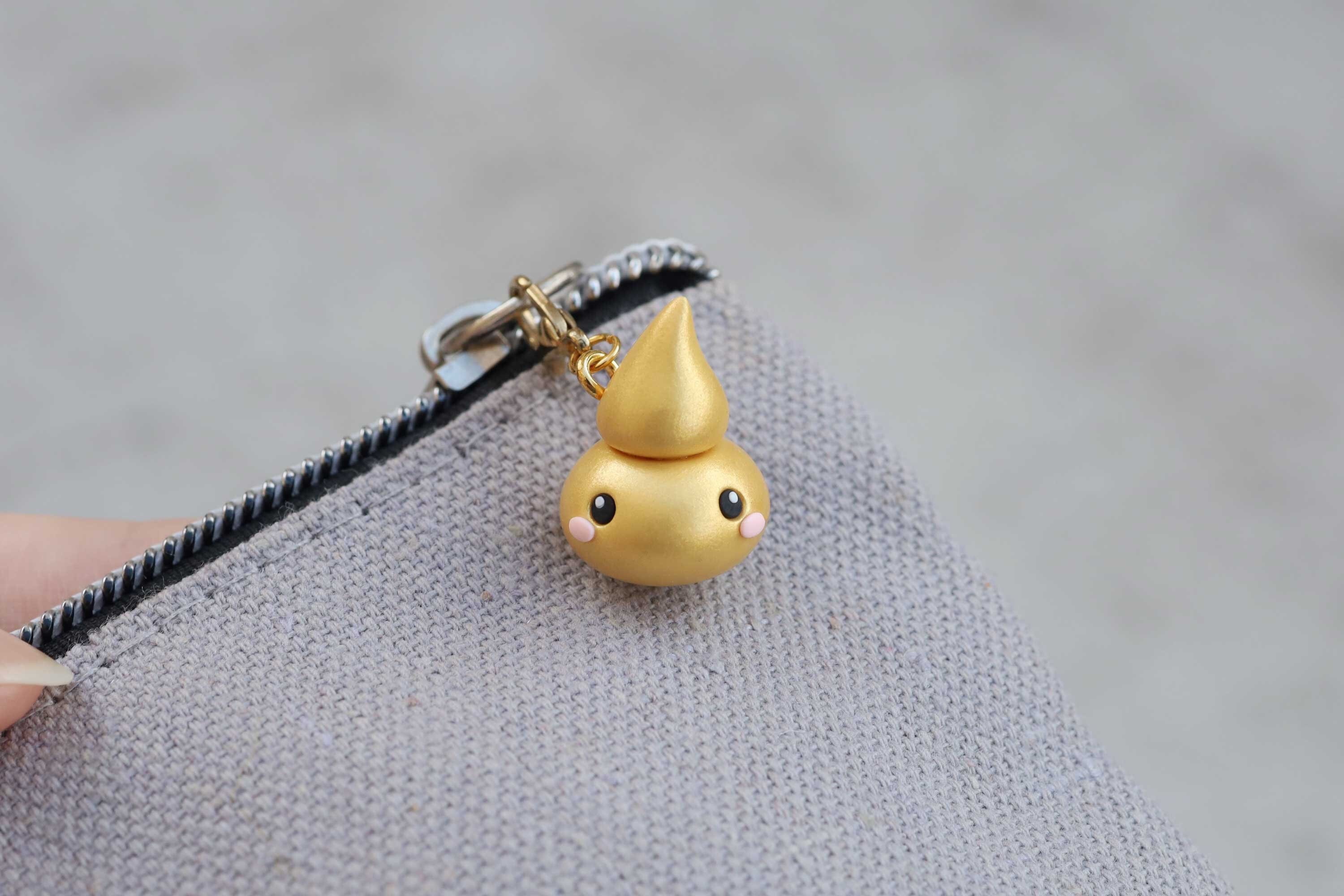 CatBisque Gold Poop Golden Poo Charm Handmade Kawaii Keychain