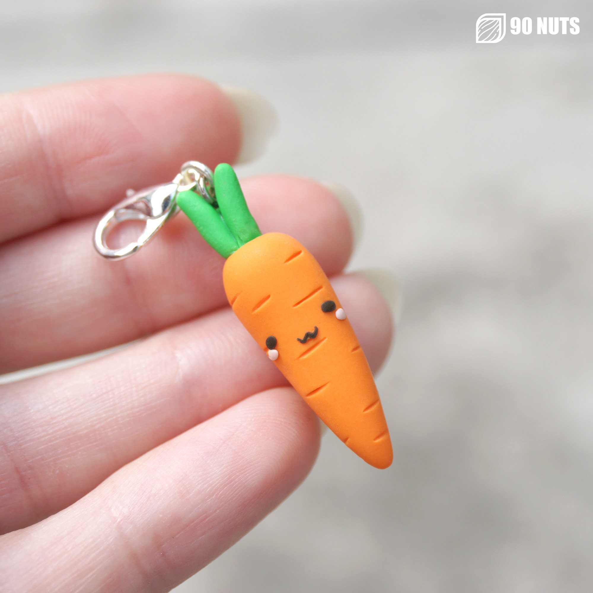 Kawaii Carrot Charm Polymer Clay Cute Keychain Pendant Etsy