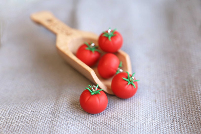 Tomato Earrings Polymer Clay image 2