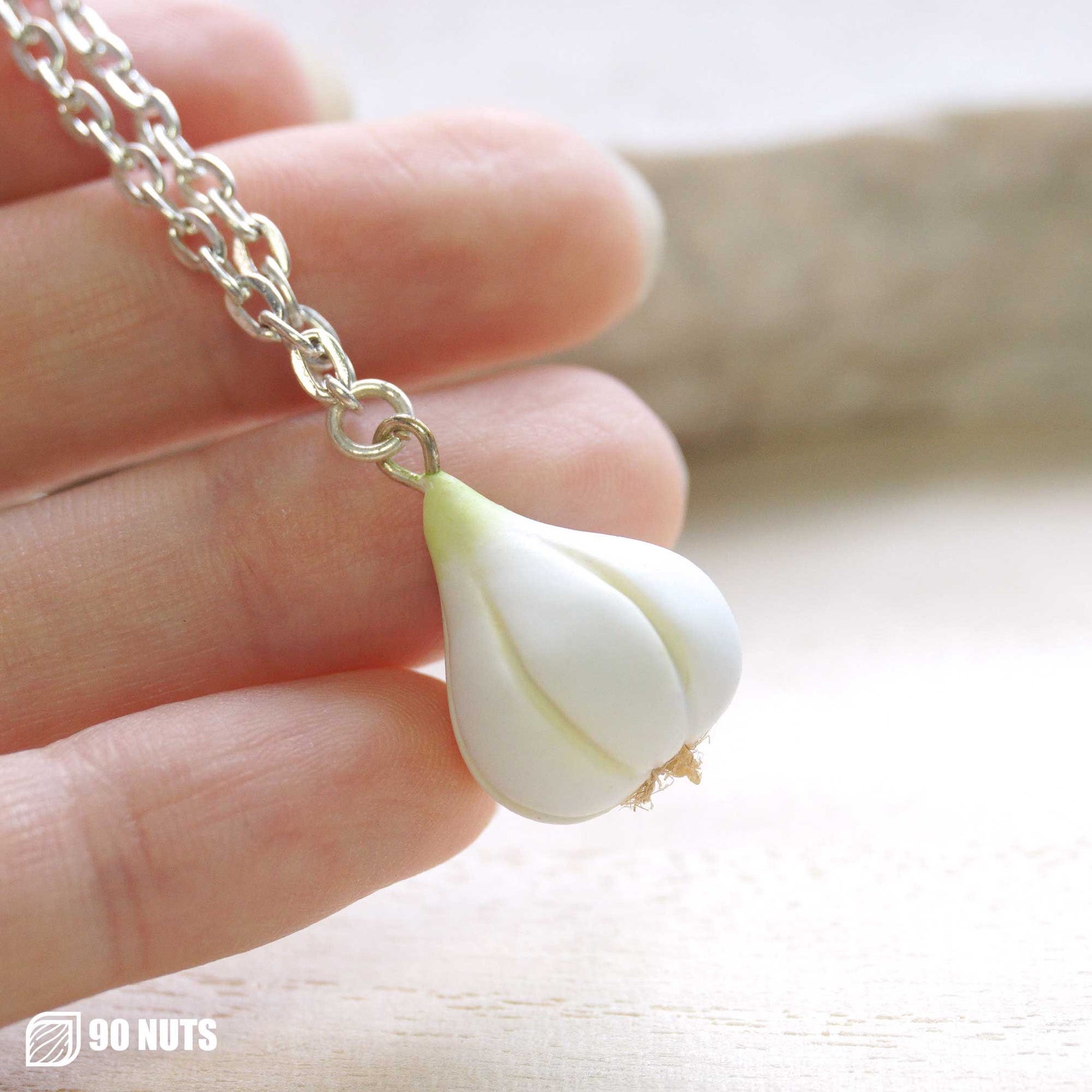 Garlic Bulb Necklace Polymer Clay Onion Herb Pendant Chain Etsy