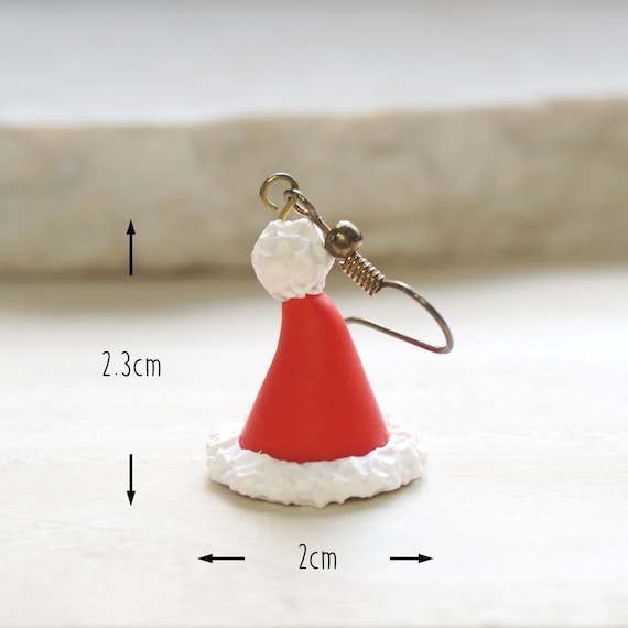 Santa hat earrings deals