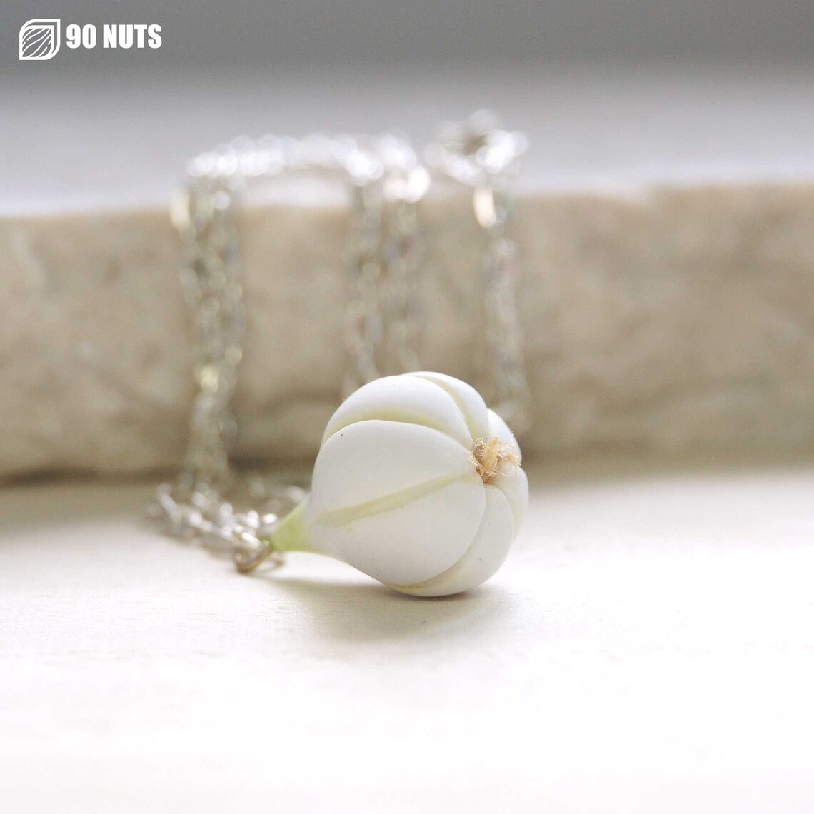 Garlic Bulb Necklace Polymer Clay Onion Herb Pendant Chain Etsy