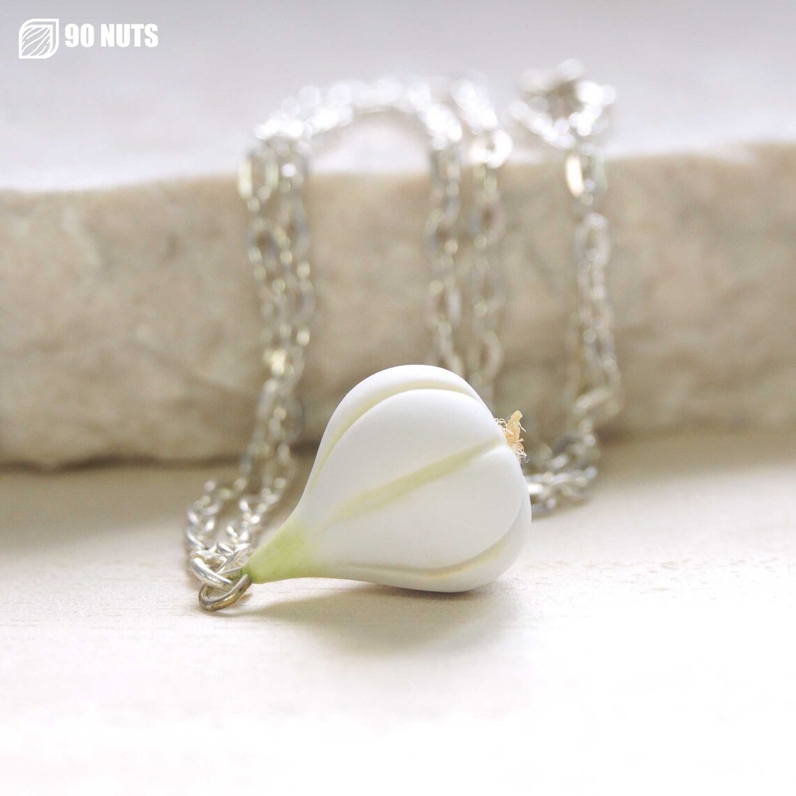 Garlic Bulb Necklace Polymer Clay Onion Herb Pendant Chain Etsy